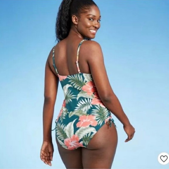 NWT Kona Sol Side Tie Floral One Piece Bathing Suit, Size XS - Picture 2 of 9